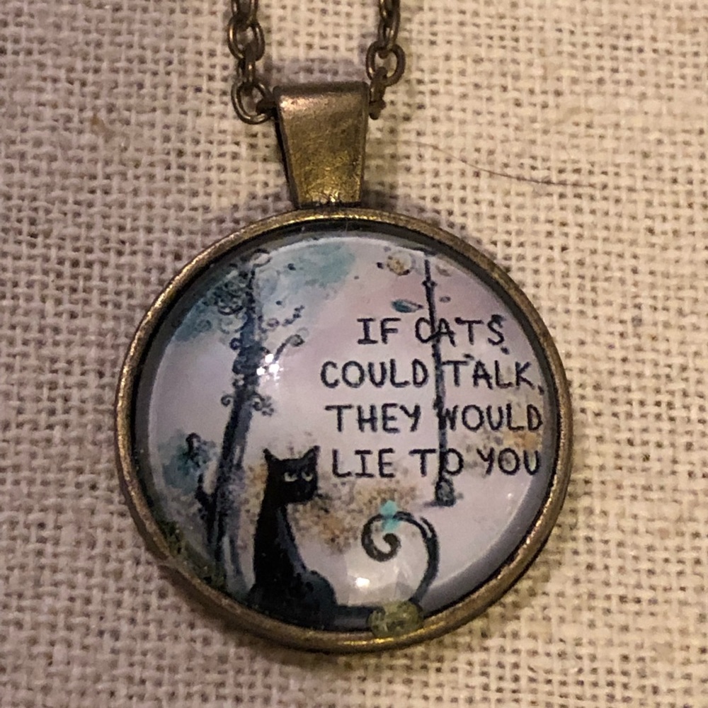 Cat quote necklace